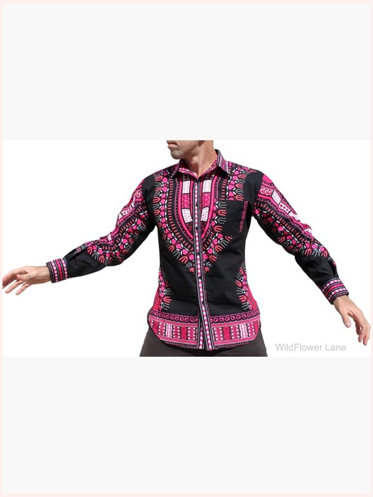 African Dashiki Boubou Blouse - Cotton Pullover Top